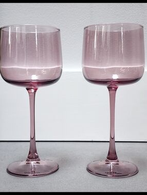 Our Place Tinted Stem Wine Glass Set Of 2 Rose Amethyst 12oz